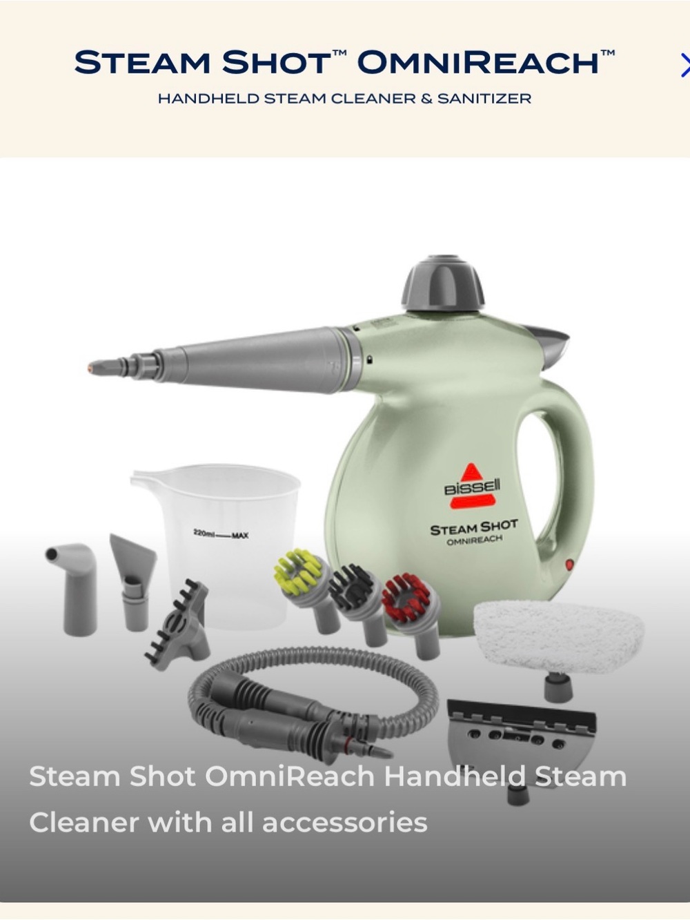 Bissell Steam Shot Omnireach Handheld Steam Cleaner - Brown/Kraft